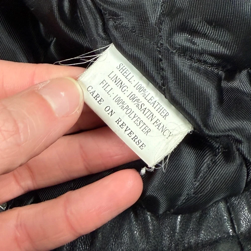 Vintage 90s‎ Prestige Black Soft Genuine Leather Full Zip Bomber Jacket Men’s XL